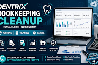 reconcile and clean up dentrix books for dental clinics