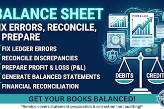 fix balance sheet errors reconcile accounts and prepare financial statements