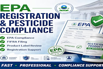 handle epa registration, pesticide compliance, fifra filing and product labeling
