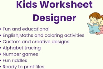 design creative kids worksheets for preschool and kindergarten