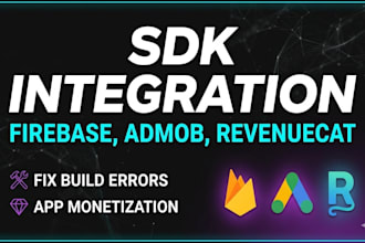 integrate revenuecat, admob or firebase sdk professionally