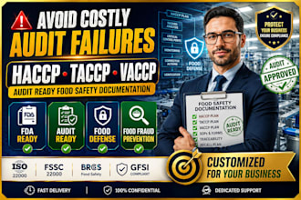 create audit ready haccp, taccp and vaccp food safety documentation