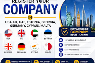 register your company in USA, UK, uae, estonia, georgia, germany, cyprus, malta
