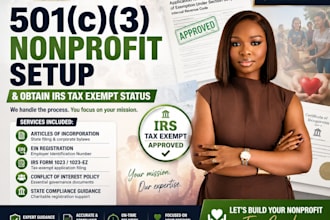 setup your 501c3 nonprofit and obtain irs tax exempt status
