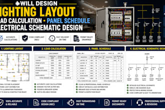 lighting layout load calculation panel schedule electrical schematic design