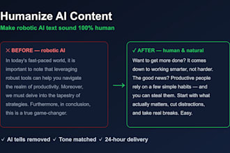 humanize ai content to sound 100 percent natural and human written