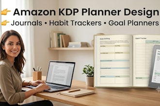 do amazon KDP planner interior design goal planner, habit tracker and journal