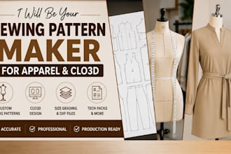 be your sewing pattern maker for apparel and clo3d