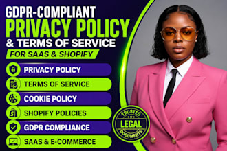 draft gdpr compliant privacy policy and terms of service for saas and shopify