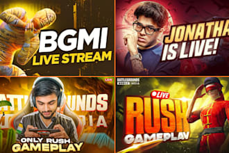 create eye catching youtube gaming thumbnails for bgmi cod