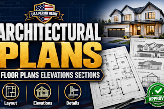 draft architectural permit plans for USA building projects
