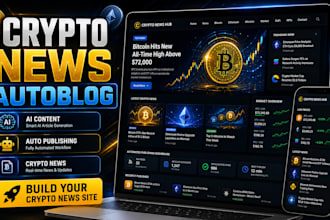 build cryptocurrency news autoblog website with ai automation