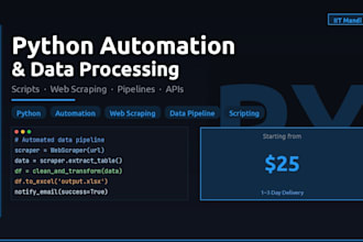 build python scripts for automation, web scraping, and data processing