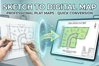 convert land survey, sketches into digital plat map