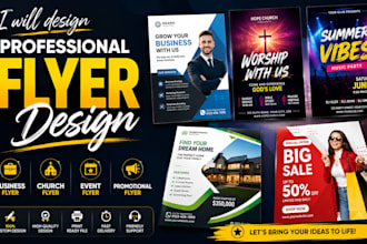 design professional business flyer, church flyer, event flyer, promotional flyer