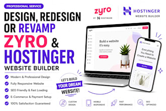 design, redesign, revamp zyro website, hostinger website builder