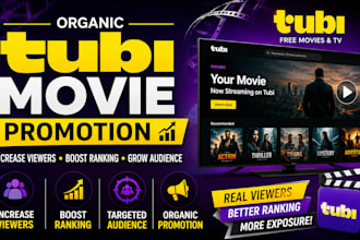 organic tubi movie promotion, increase viewers, boost ranking and audience