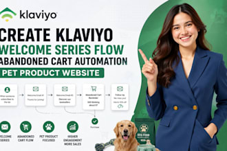 create klaviyo welcome series flow abandoned cart automation pet product website