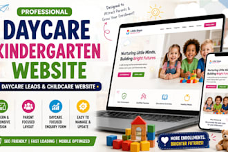 build daycare website, kindergarten website, daycare leads and childcare website