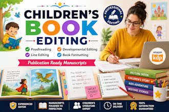 be your children book editor for story editing, proofreading, and formatting