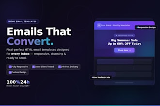 design and code HTML newsletter template klaviyo, mailchimp