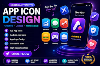 design modern and attractive app icon logo