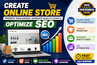 create online store, promote your course, generate quality leads, optimize SEO