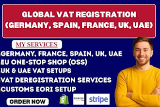 do vat registration in germany, spain, france, italy, UK,uae, ireland and eu oss