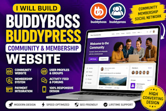 build buddyboss website, buddypress community website and membership website