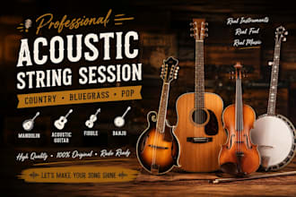 record mandolin acoustic guitar fiddle banjo for country,bluegrass and pop music