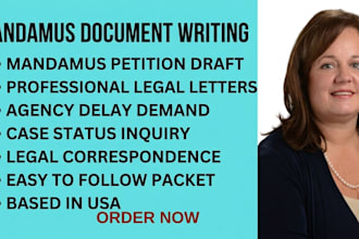draft a mandamus petition cover letter and professional legal correspondence