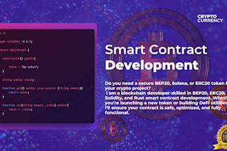 develop solana smart contract, token smart contract using rust, solidity