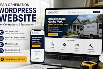 create a lead generation wordpress website for contractors and tradesmen