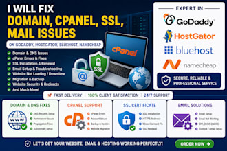 fix any email, dns or hosting issue