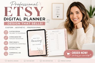 design etsy digital planner, printable planner, create etsy digital planner