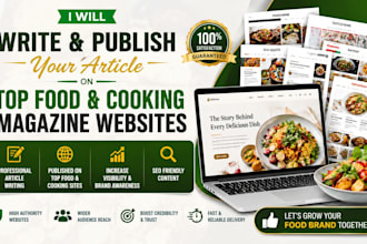 write and publish your articles to top food and cooking magazine sites