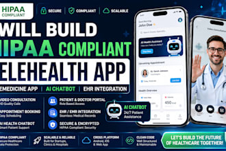 build hipaa compliant telehealth app, telemedicine app, ai telehealth chatbot