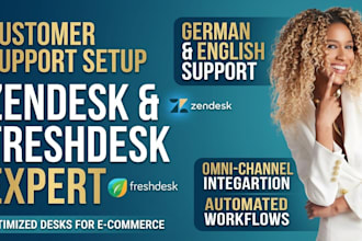 set up zendesk freshdesk or gorgias customer support helpdesk