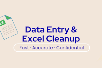 do accurate data entry, excel cleanup and google sheets formatting