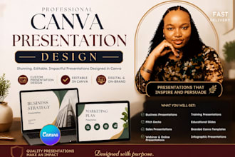 design canva presentation for course, webinar slide design, online course slide