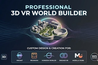build virtual worlds on vrchat, recroom, horizon worlds and engage xr
