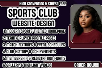 sports club website, football club website, basketball club website