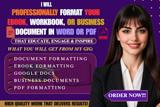 professionally format your ebooks workbook or business document in word