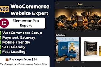 create woocommerce ecommerce website with elementor pro