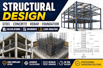 do structural design, concrete, steel, rebar and foundation design