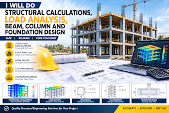 do structural calculations, load analysis, beam, column and foundation design