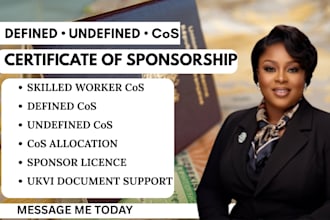 assist with skilled worker certificate of sponsorship cos application