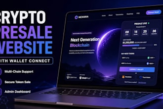 build a crypto presale website, ico website with wallet connect and token sales