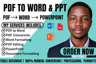 convert PDF to powerpoint, editable word and format documents