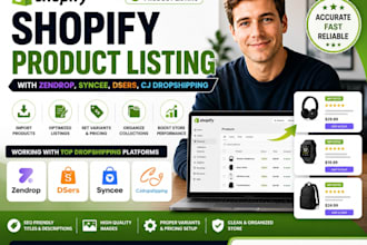 do shopify product listing with zendrop, syncee, dsers, cj dropshipping uploads